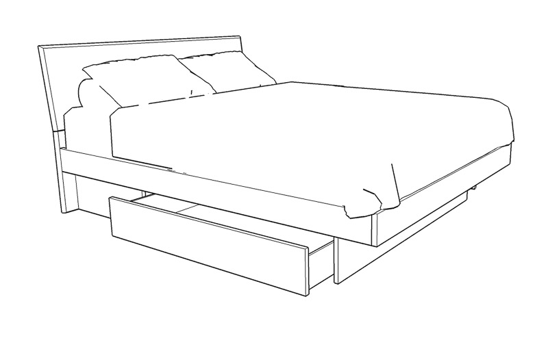 Sapporo bed with drawer base